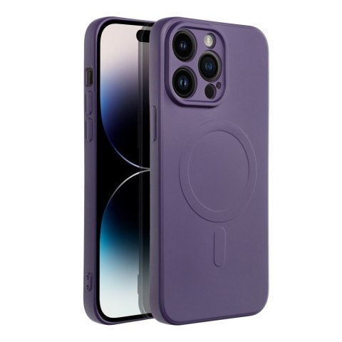 Futerał do iPhone 14 PRO MAX Silicone Mag Cover zgodny z MagSafe ciemnofioletowy