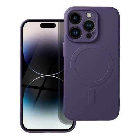 Futerał do iPhone 14 PRO Silicone Mag Cover zgodny z MagSafe ciemnofioletowy
