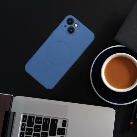 Futerał do iPhone 14 Silicone Mag Cover zgodny z MagSafe niebieski