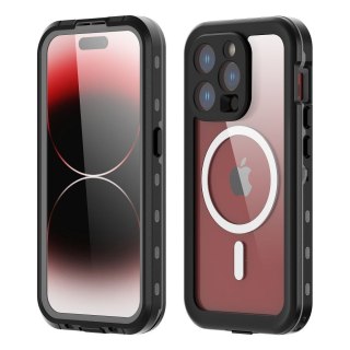 Futerał do iPhone 15 PRO Shellbox DOT wodoodporny zgodny z MagSafe czarny