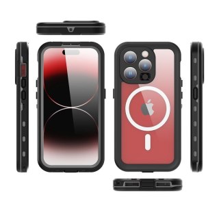 Futerał do iPhone 15 PRO Shellbox DOT wodoodporny zgodny z MagSafe czarny