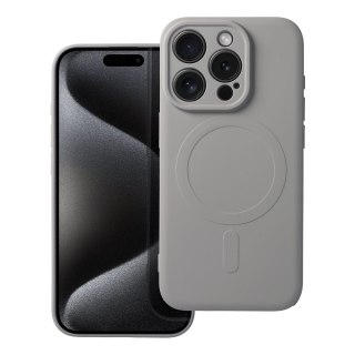Futerał do iPhone 15 PRO Silicone Mag Cover zgodny z MagSafe (camera protection) tytanowy szary