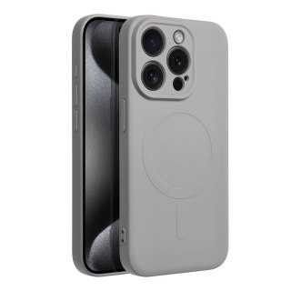 Futerał do iPhone 15 PRO Silicone Mag Cover zgodny z MagSafe (camera protection) tytanowy szary
