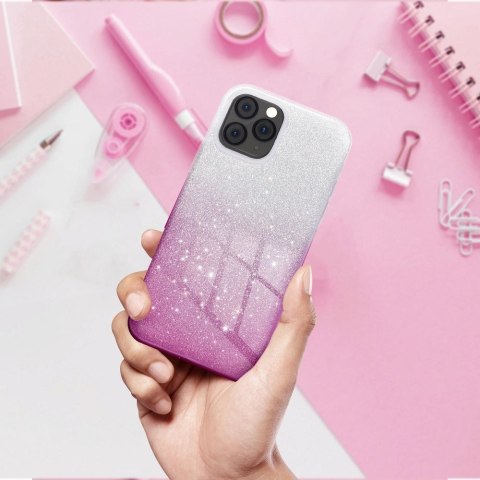Futerał do iPhone 15 Shining transparentny różowy