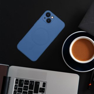 Futerał do iPhone 15 Silicone Mag Cover zgodny z MagSafe niebieski