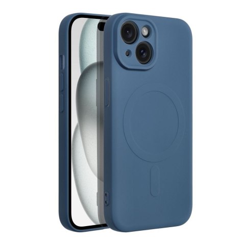 Futerał do iPhone 15 Silicone Mag Cover zgodny z MagSafe niebieski