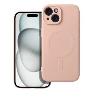 Futerał do iPhone 15 Silicone Mag Cover zgodny z MagSafe różowy
