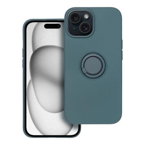 Futerał do iPhone 15 Silicone Ring zielony