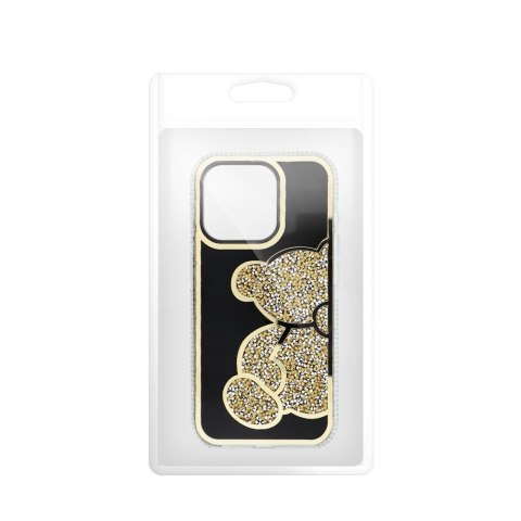Futerał do iPhone 15 Teddy Bear złoty