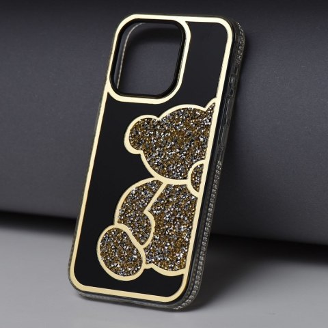 Futerał do iPhone 15 Teddy Bear złoty
