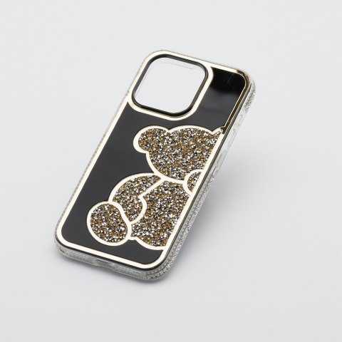 Futerał do iPhone 15 Teddy Bear złoty