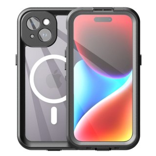 Etui na iPhone 15 wodoodporne Shellbox Dot zgodne z MagSafe czarne