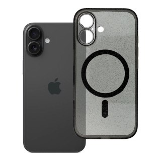 Futerał do iPhone 16 Clear Mag Cover (STR / CAMERA PROTECTION) zgodny z MagSafe czarny glitter