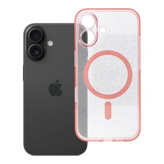 Etui na iPhone 16 Clear Mag Cover (Str / Camera Protection) zgodne z MagSafe różowe glitter