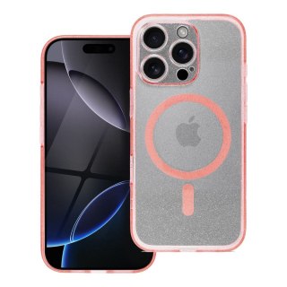 Etui na iPhone 16 PRO Clear Mag Cover (Str / Camera Protection) zgodne z MagSafe różowe glitter