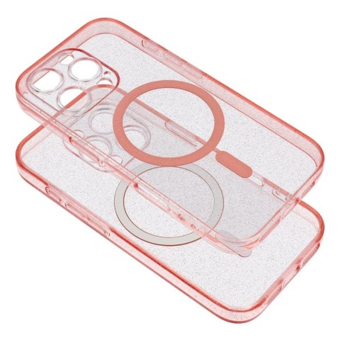 Etui na iPhone 16 PRO Clear Mag Cover (Str / Camera Protection) zgodne z MagSafe różowe glitter