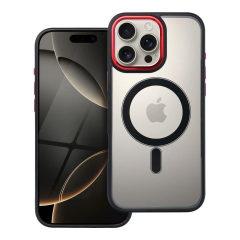Futerał do iPhone 16 PRO MAX Color Edge Mag Cover zgodny z MagSafe czarno czerwony