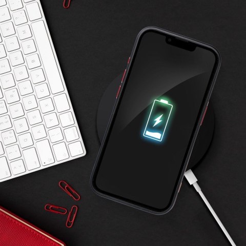 Futerał do iPhone 16 PRO MAX Color Edge Mag Cover zgodny z MagSafe czarno czerwony