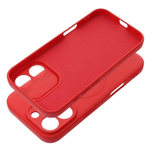 Futerał do iPhone 16 PRO Silicone Mag Cover zgodny z MagSafe (camera protection) czerwony