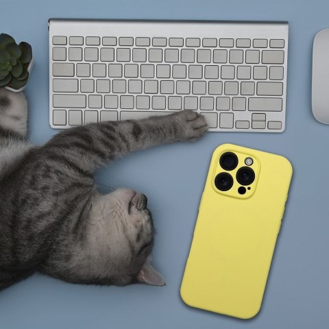 Futerał do iPhone 16 Silicone 2mm zgodny z MagSafe żółty
