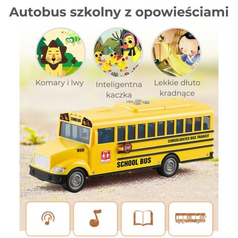 WOOPIE Interaktywny Autobus Szkolny Elektryczny 1:20 Światło Dźwięk Prezent