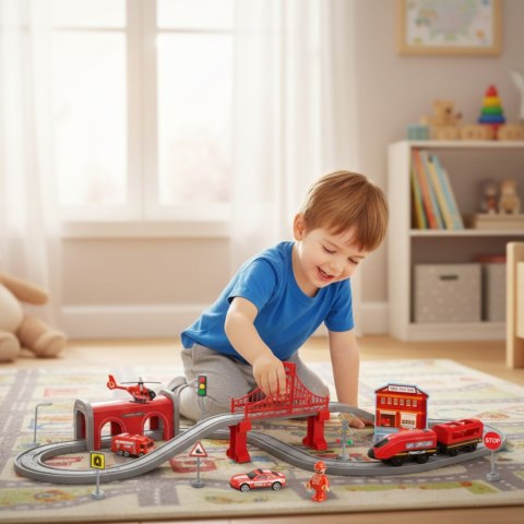 WOOPIE Zestaw Kolejka Elektryczna Pendolino Straż Pożarna 66el.
