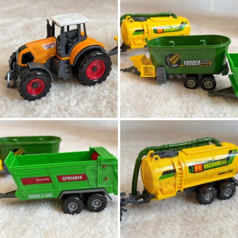 WOOPIE Zestaw Mini Farmera Traktory z Przyczepami