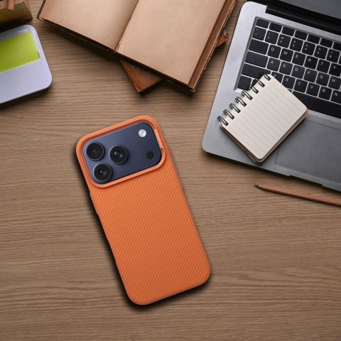Futerał do iPhone 17 PRO MAX Kevlar zgodny z MagSafe pomarańczowy