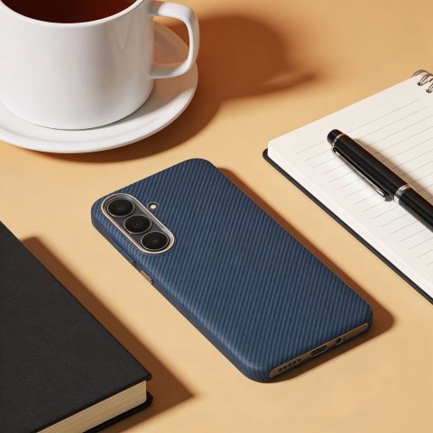 Futerał do Samsung A17 Kevlar zgodny z MagSafe niebieski