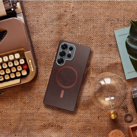 Futerał do Samsung A37 Gentleman Mag Cover zgodny z MagSafe brązowy