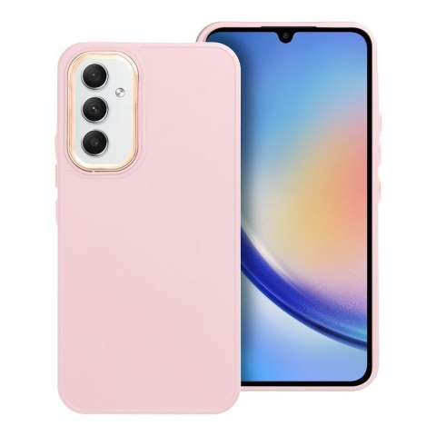 Futerał do Samsung A54 5G Frame pudrowy róż