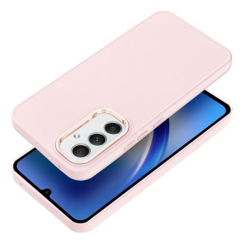 Futerał do Samsung A54 5G Frame pudrowy róż