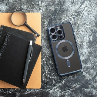 Etui na Samsung A57 Electro Mag Cover zgodne z MagSafe tytanowo niebieskie