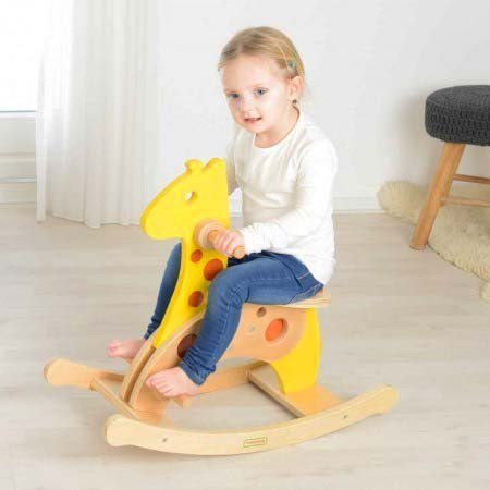 MASTERKIDZ Drewniana Żyrafa Na Biegunach Bujak