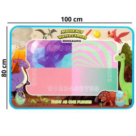 WOOPIE Magiczna Mata Wodna do Malowania XXL Pieczątki Cyferki 100x80 cm