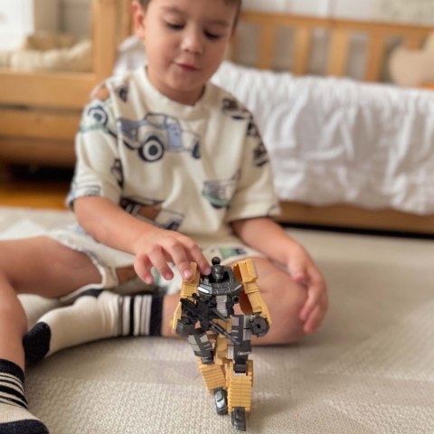 WOOPIE Zestaw 3w1 Robot Transformujący Czołg i Wyrzutnia na Strzałki Brązowy