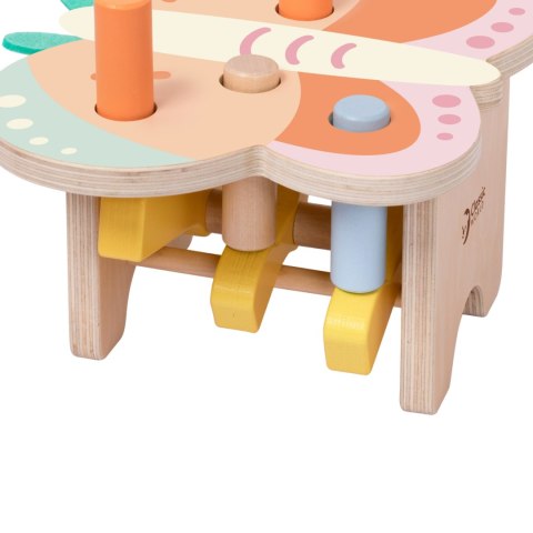 CLASSIC WORLD Wbijak Pastelowy Motylek Montessori z Młoteczkiem 8el.