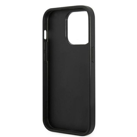 GUESS futerał do IPHONE 14 Pro GUHCP14LHGGSHK (Glitter Flakes Script Metal Logo) czarny