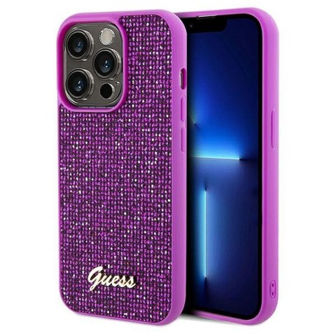 GUESS futerał do IPHONE 14 Pro GUHCP14LPMSDGSF (Disco Script Metal) fuksja