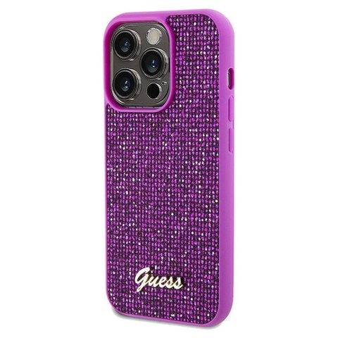 GUESS futerał do IPHONE 14 Pro GUHCP14LPMSDGSF (Disco Script Metal) fuksja