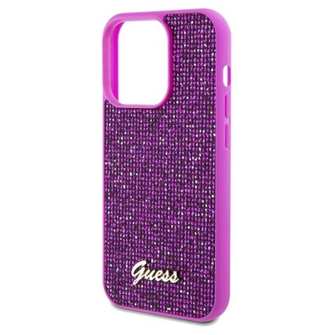 GUESS futerał do IPHONE 14 Pro GUHCP14LPMSDGSF (Disco Script Metal) fuksja