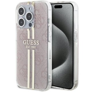 GUESS futerał do IPHONE 14 Pro Max GUHCP14XH4PSEGP (4G Gold Stripe) różowy
