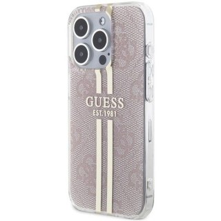 GUESS futerał do IPHONE 14 Pro Max GUHCP14XH4PSEGP (4G Gold Stripe) różowy