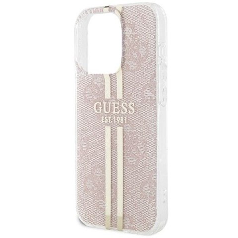 GUESS futerał do IPHONE 14 Pro Max GUHCP14XH4PSEGP (4G Gold Stripe) różowy