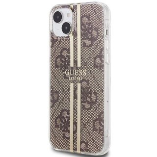 GUESS futerał do IPHONE 15 Plus GUHCP15MH4PSEGW (4G Gold Stripe) brązowy