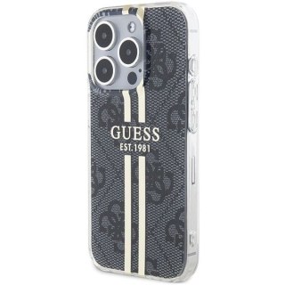 GUESS futerał do IPHONE 15 Pro GUHCP15LH4PSEGK (4G Gold Stripe) czarny