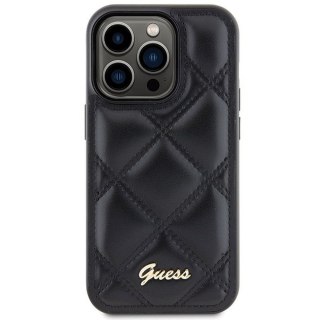 GUESS futerał do IPHONE 15 Pro Max GUHCP15XPSQSQSK (Quilted Metal Logo) czarny