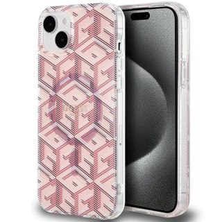 GUESS futerał do IPHONE 15 kompatybilny z MagSafe GUHMP15SHGCUSTGP (IML GCUBE) różowy