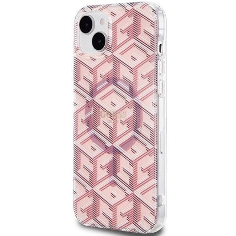 GUESS futerał do IPHONE 15 kompatybilny z MagSafe GUHMP15SHGCUSTGP (IML GCUBE) różowy