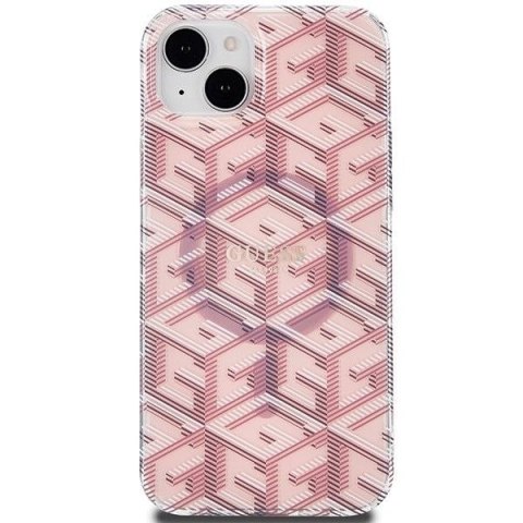 GUESS futerał do IPHONE 15 kompatybilny z MagSafe GUHMP15SHGCUSTGP (IML GCUBE) różowy